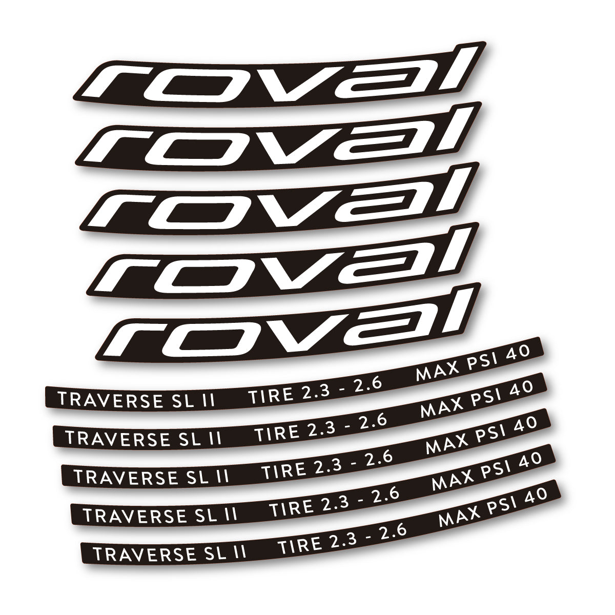 Stickers for Roval Traverse SL II 29 2023, Mountain Wheel 29" vinyl decals - White