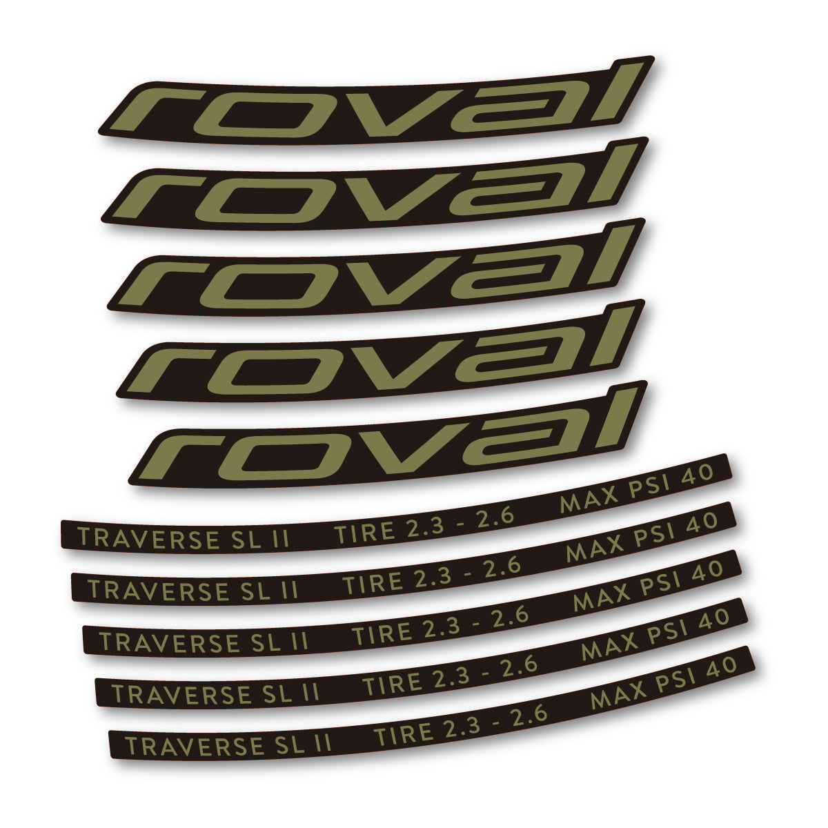 Stickers for Roval Traverse SL II 29 2023, Mountain Wheel 29" vinyl decals - Khaki