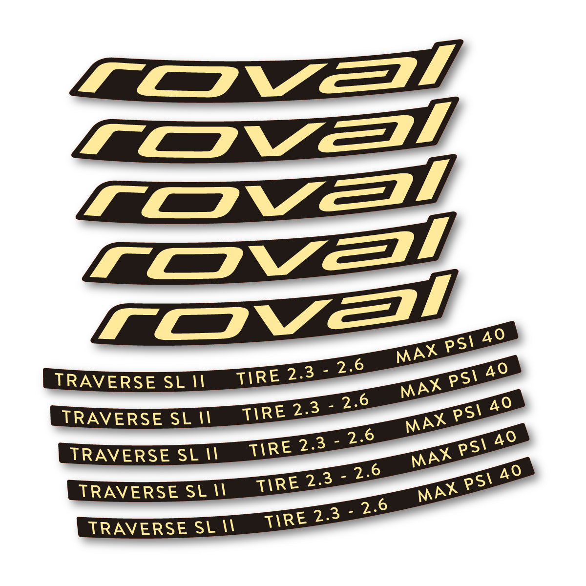 Stickers for Roval Traverse SL II 29 2023, Mountain Wheel 29" vinyl decals - Cream
