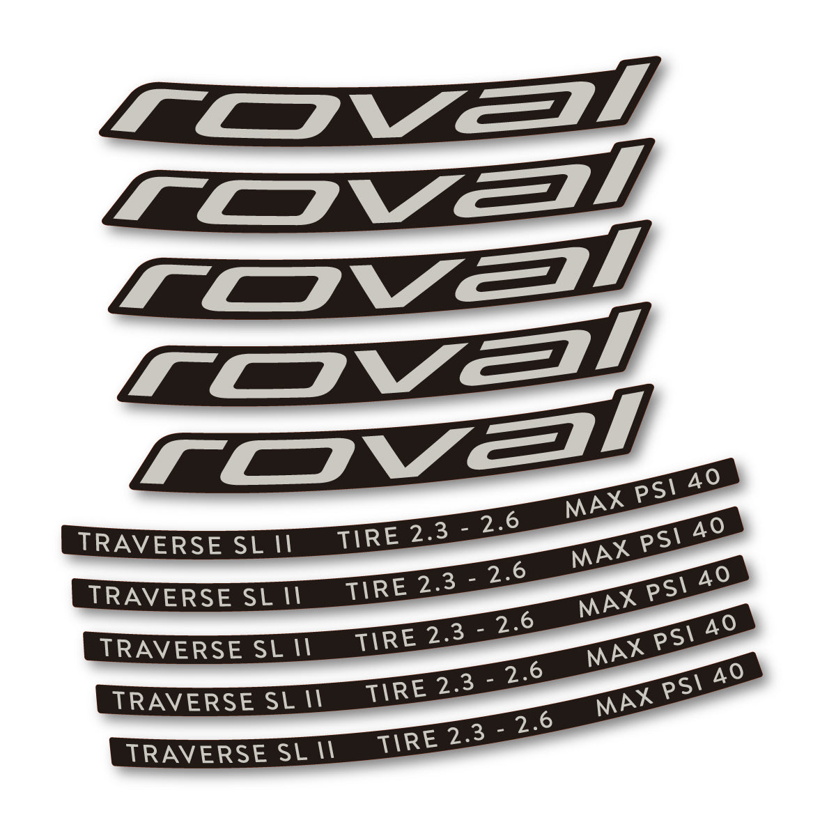 Stickers for Roval Traverse SL II 29 2023, Mountain Wheel 29" vinyl decals - Light Grey