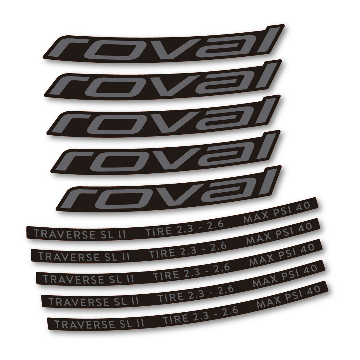 Stickers for Roval Traverse SL II 29 2023, Mountain Wheel 29" vinyl decals - Medium Grey