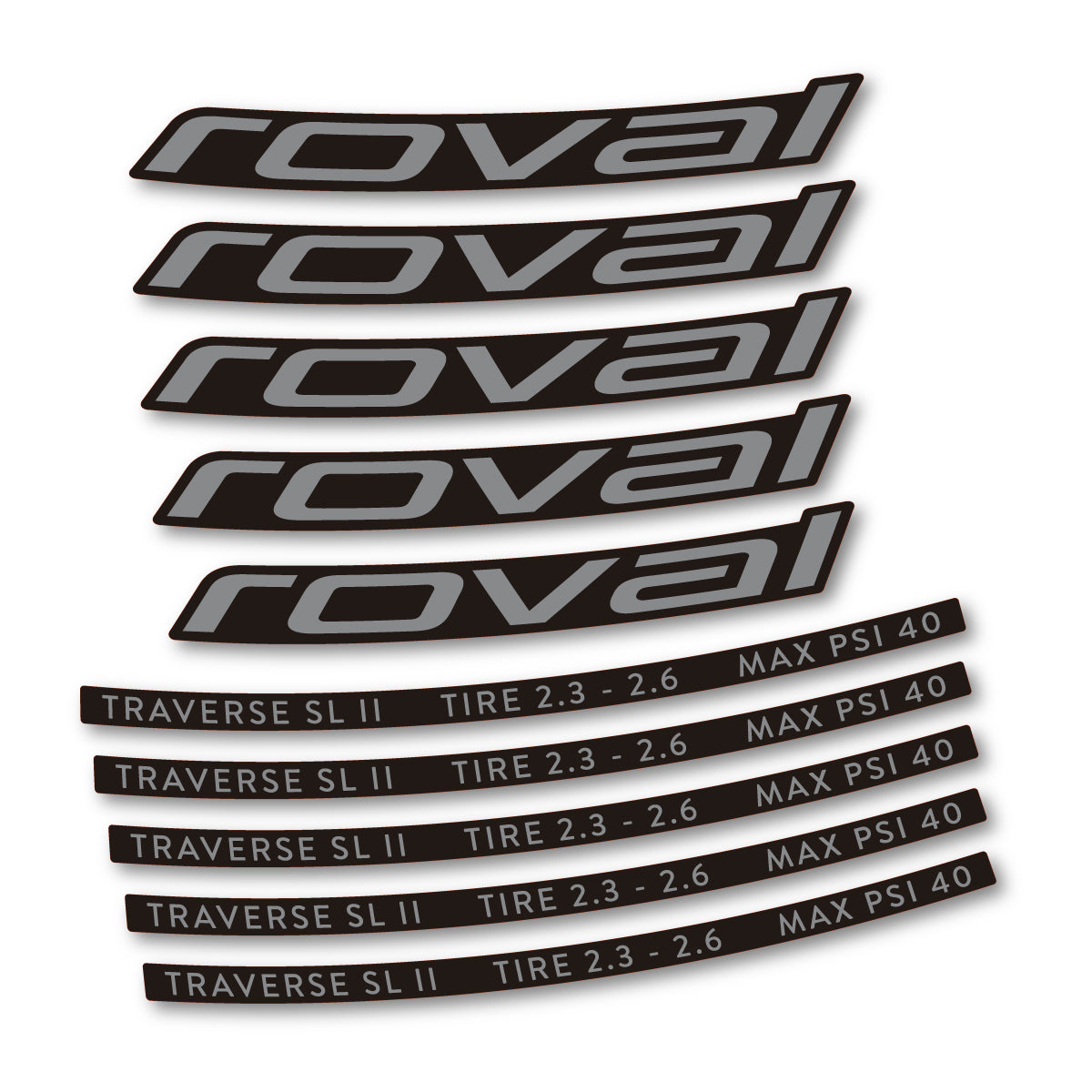 Stickers for Roval Traverse SL II 29 2023, Mountain Wheel 29" vinyl decals - Traffic Grey