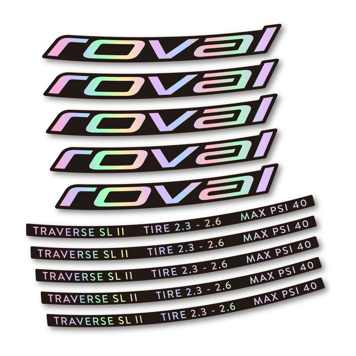 Stickers for Roval Traverse SL II 29 2023, Mountain Wheel 29" vinyl decals - Hollographic