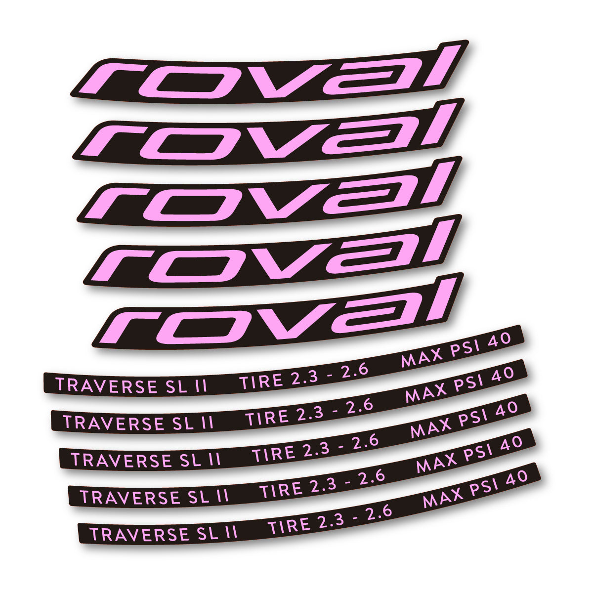 Stickers for Roval Traverse SL II 29 2023, Mountain Wheel 29" vinyl decals - Light Lilac
