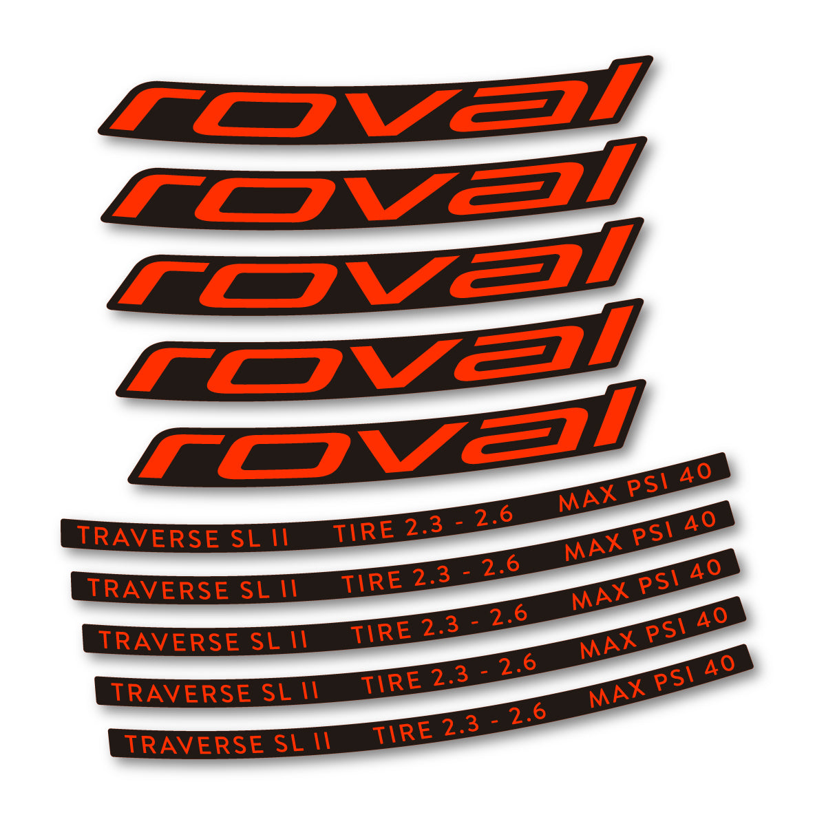 Stickers for Roval Traverse SL II 29 2023, Mountain Wheel 29" vinyl decals - Luminous Orange