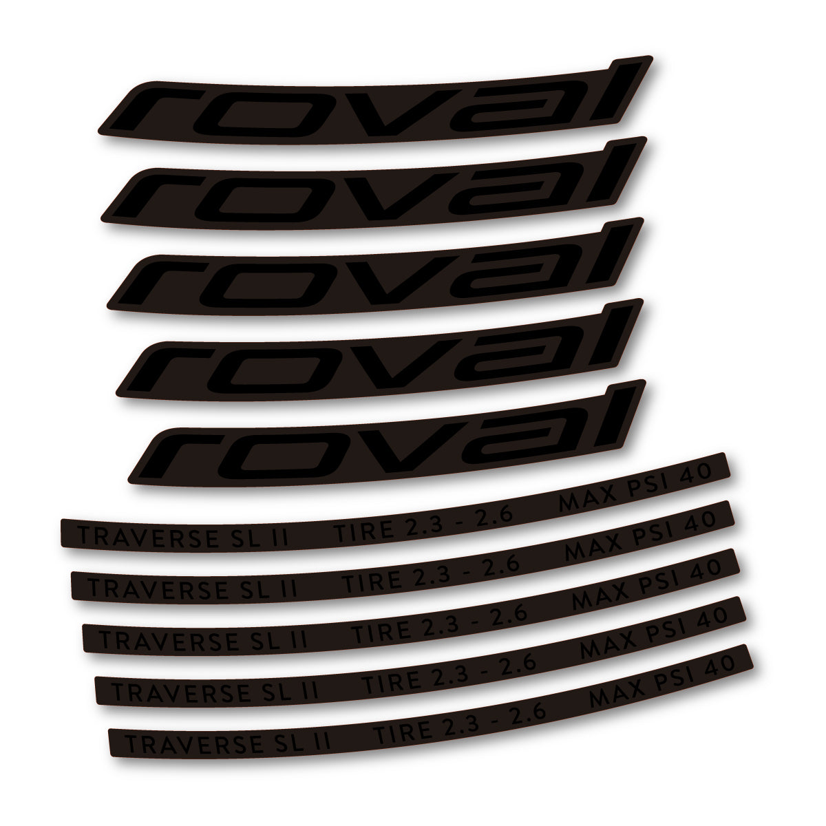 Stickers for Roval Traverse SL II 29 2023, Mountain Wheel 29" vinyl decals - Black