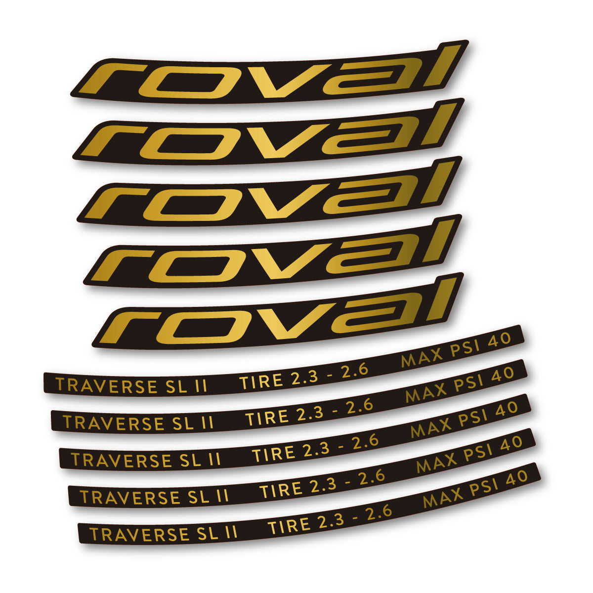 Stickers for Roval Traverse SL II 29 2023, Mountain Wheel 29" vinyl decals - Gold
