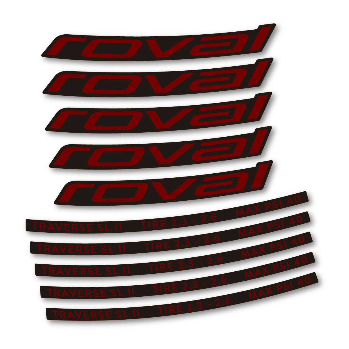 Stickers for Roval Traverse SL II 29 2023, Mountain Wheel 29" vinyl decals - Very Dark Red