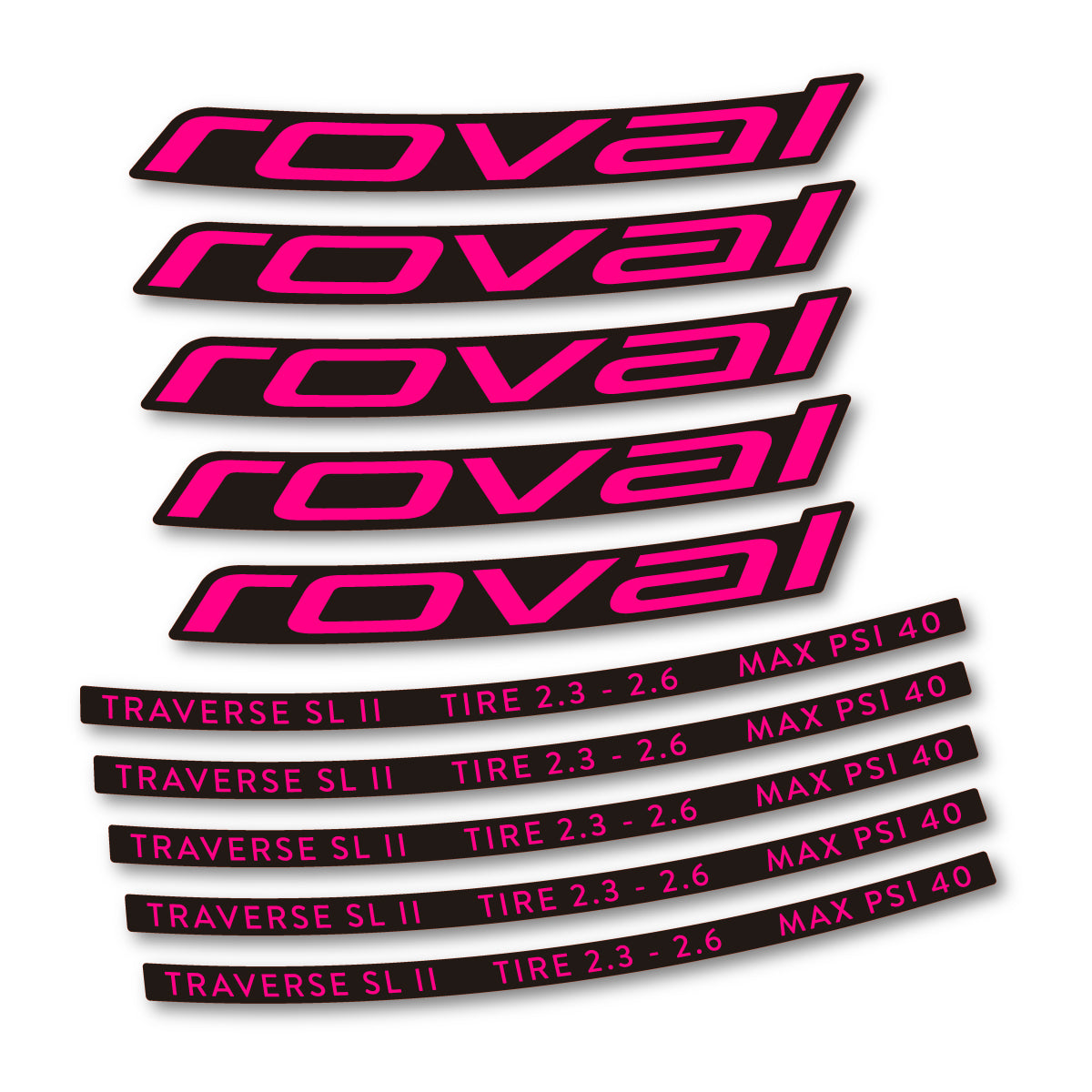 Stickers for Roval Traverse SL II 29 2023, Mountain Wheel 29" vinyl decals - Fuchsia