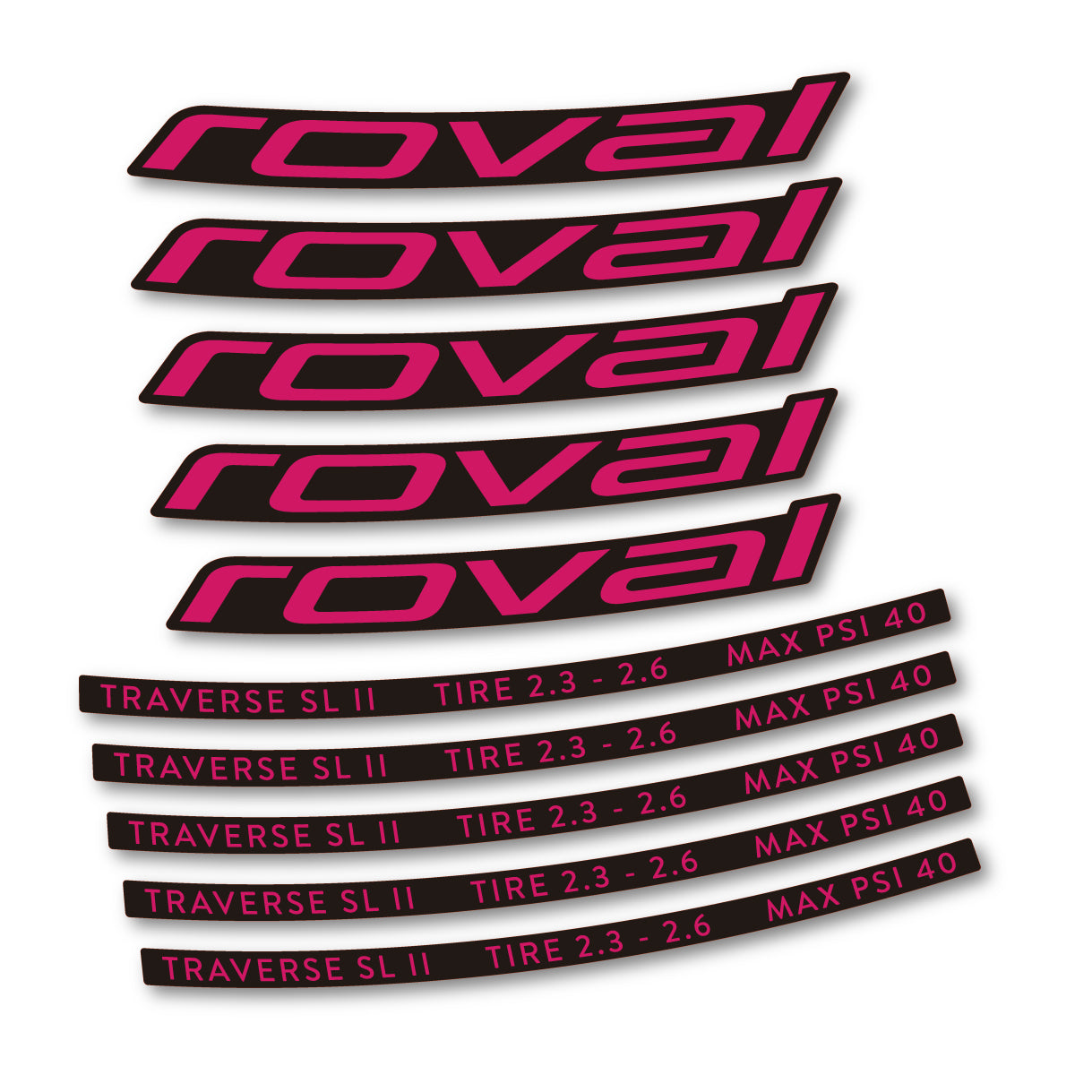 Stickers for Roval Traverse SL II 29 2023, Mountain Wheel 29" vinyl decals - Dark Pink