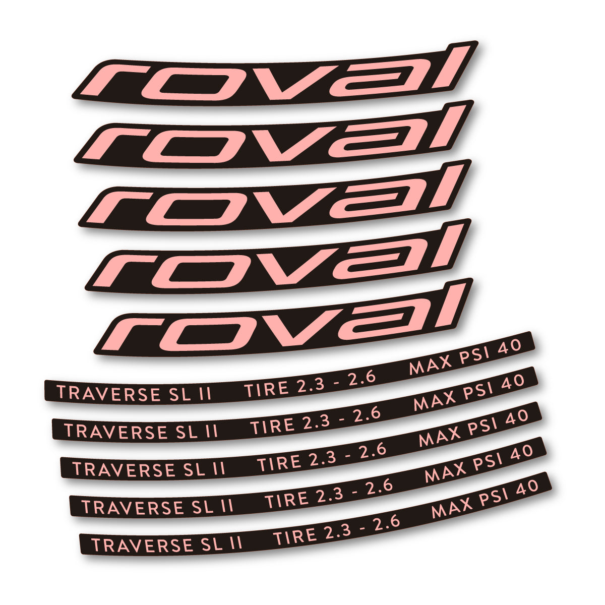 Stickers for Roval Traverse SL II 29 2023, Mountain Wheel 29" vinyl decals - Salmon Pink
