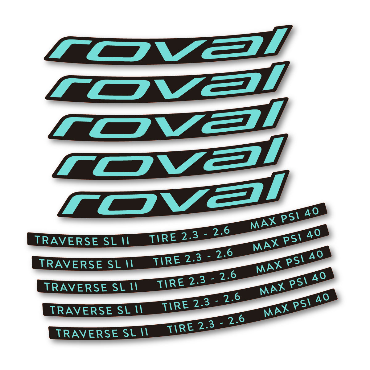Stickers for Roval Traverse SL II 29 2023, Mountain Wheel 29" vinyl decals - Blue Green
