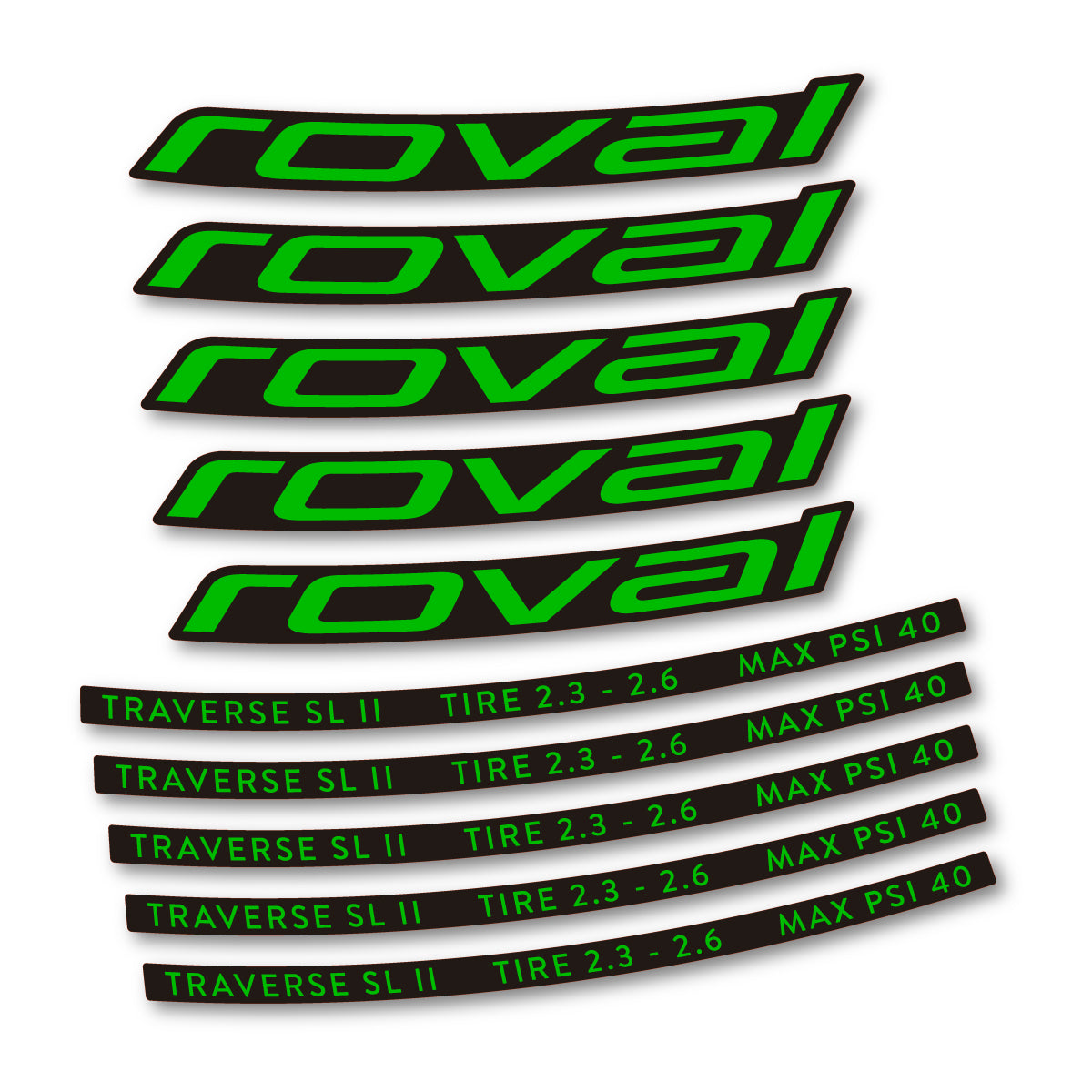 Stickers for Roval Traverse SL II 29 2023, Mountain Wheel 29" vinyl decals - Grass Green