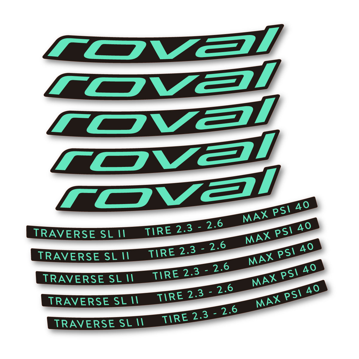 Stickers for Roval Traverse SL II 29 2023, Mountain Wheel 29" vinyl decals - Mint