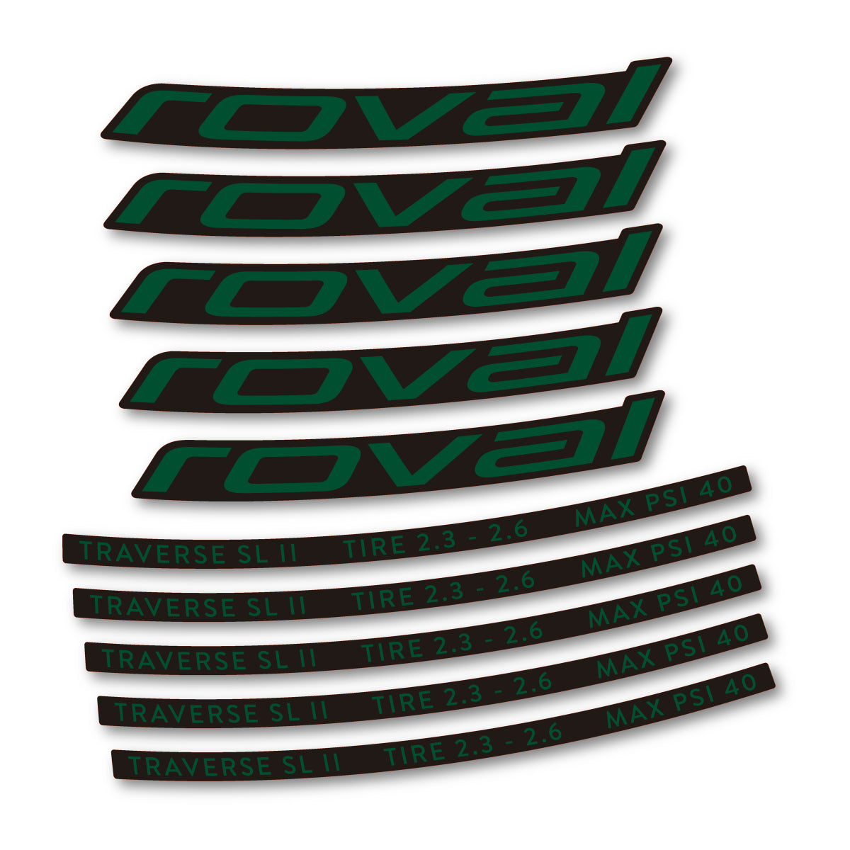 Stickers for Roval Traverse SL II 29 2023, Mountain Wheel 29" vinyl decals - Dark Green