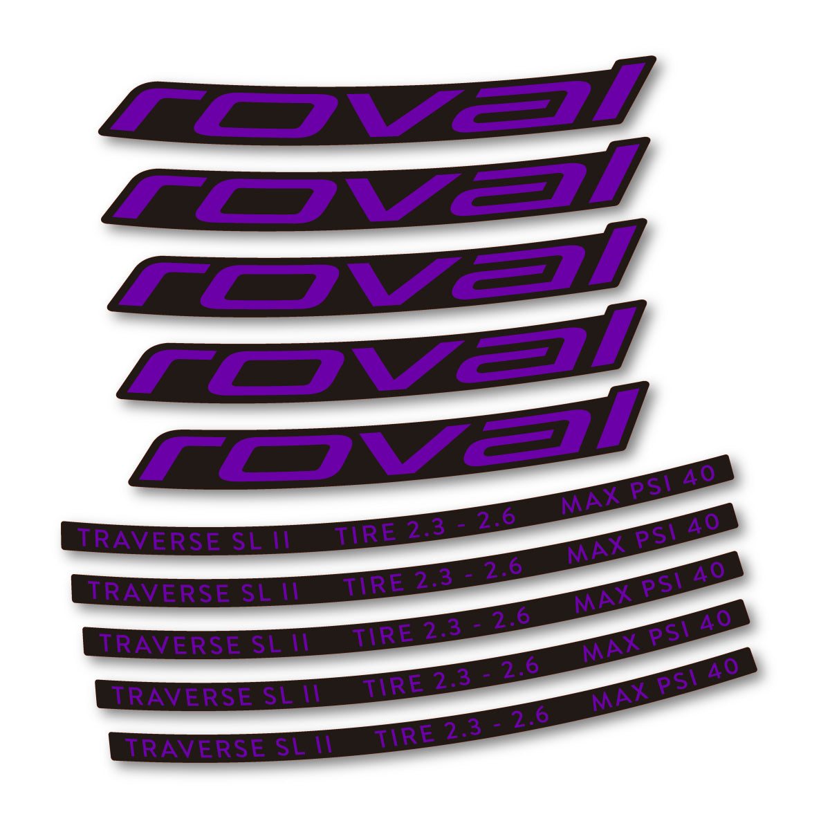 Stickers for Roval Traverse SL II 29 2023, Mountain Wheel 29" vinyl decals - Violet