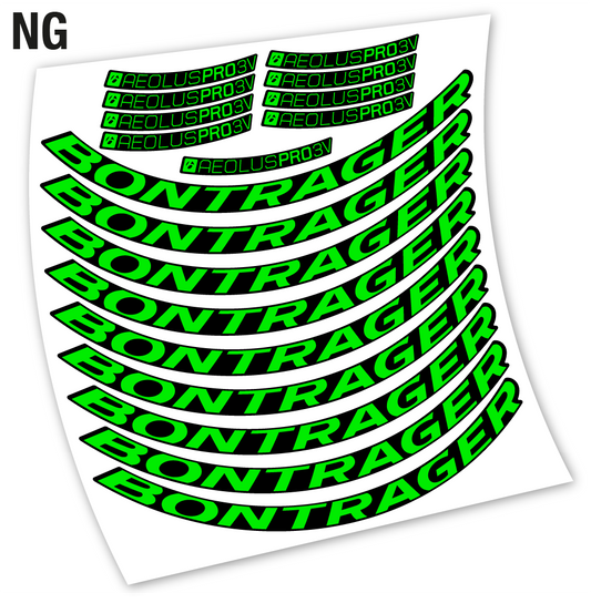 Neon Green decal for Bontrager Aeolus Pro 3V road wheel 34mm – bike sticker vinyl