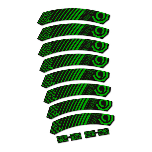 Green decal for Industry Nine i35 2018 road wheel 35mm – bike sticker vinyl