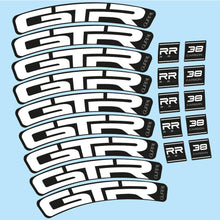 Load image into Gallery viewer, Decal Gurpil GTR RR Road Racing 38 Carbon, Road Wheel 38 mm, bike sticker vinyl
