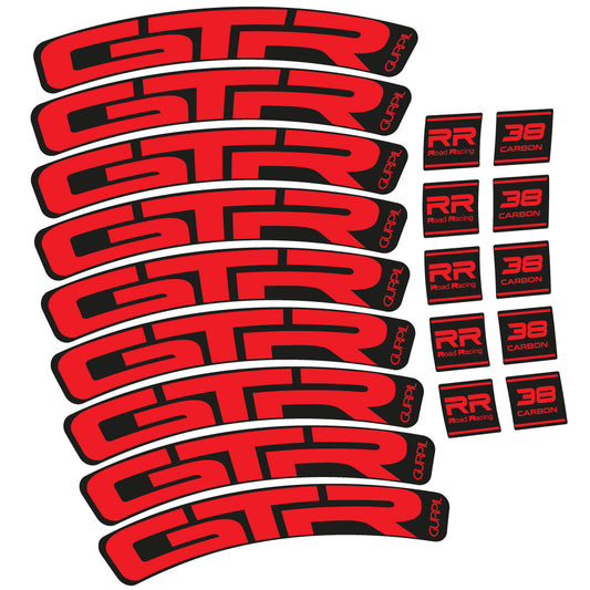 Red decal for Gurpil GTR RR Road Racing 38 Carbon road wheel 38mm – bike sticker vinyl