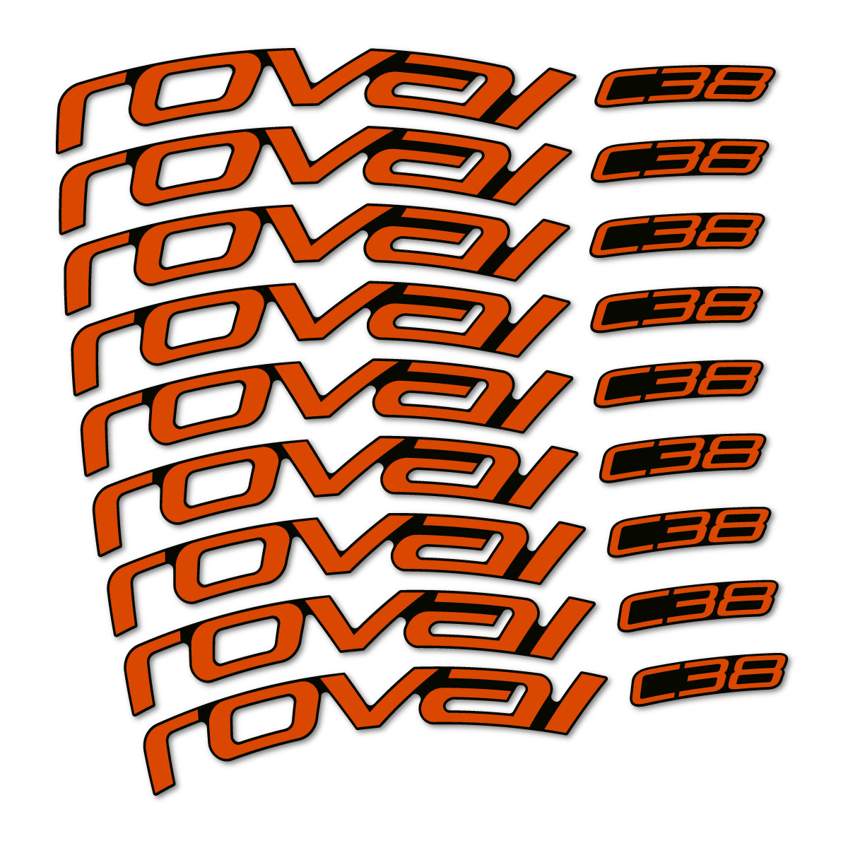 Stickers for Roval C38, Road Wheel 38mm vinyl decals - Clay