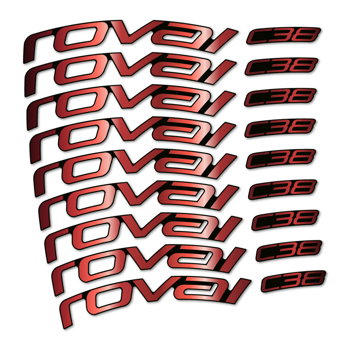 Stickers for Roval C38, Road Wheel 38mm vinyl decals - Copper