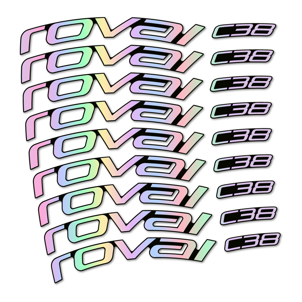 Stickers for Roval C38, Road Wheel 38mm vinyl decals - Hollographic