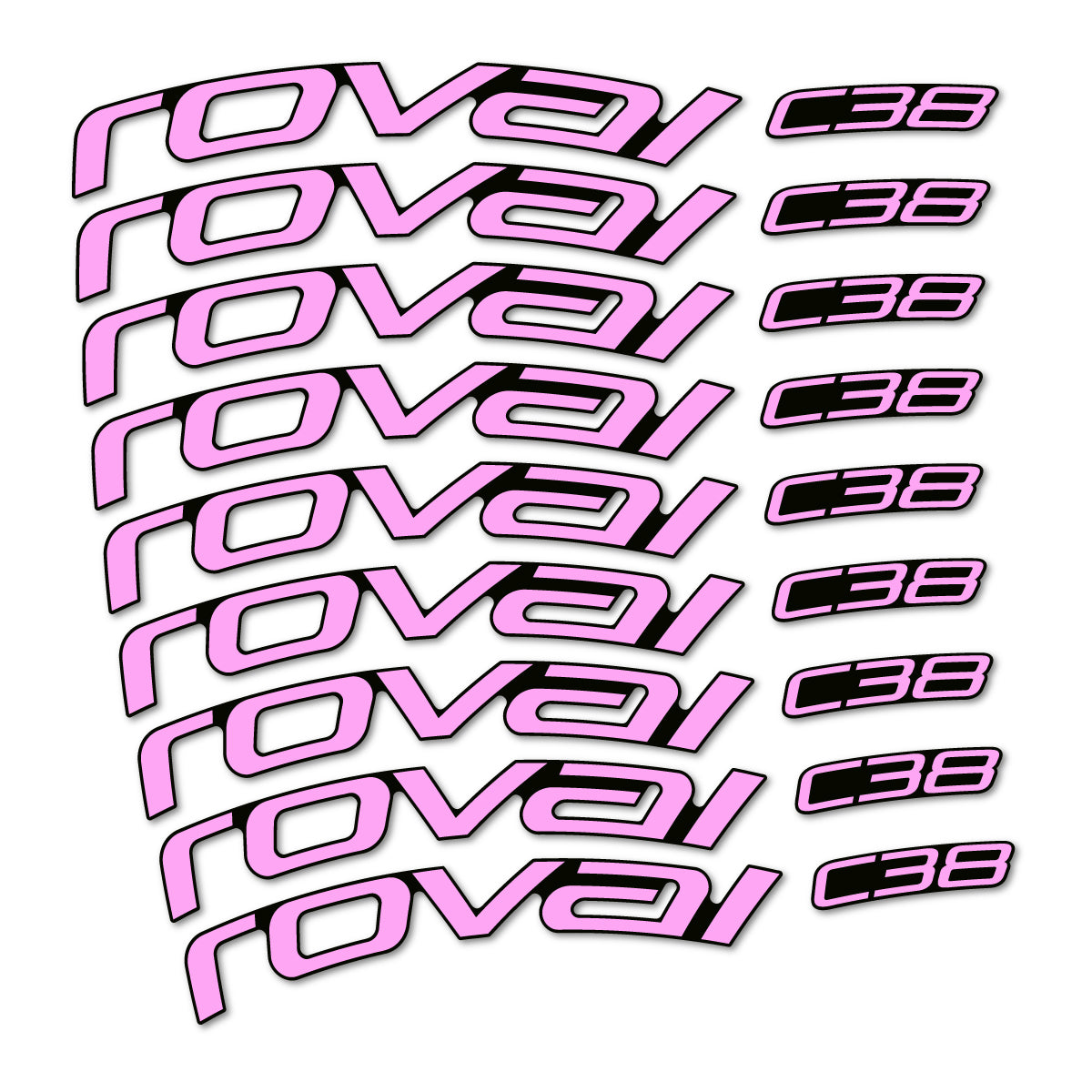 Stickers for Roval C38, Road Wheel 38mm vinyl decals - Light Lilac