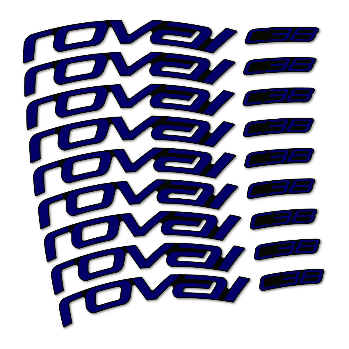 Stickers for Roval C38, Road Wheel 38mm vinyl decals - Scandinavian Blue