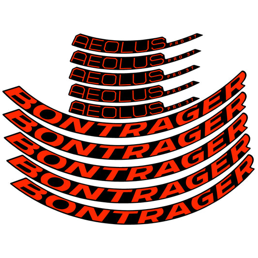Neon Red decal for Bontrager Aeolus Pro 37 Disc 2022 road wheel 40mm – bike sticker vinyl