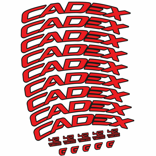 Red decal for CADEX 42 Tubeless Shoe Brake 42 road wheel – bike sticker vinyl