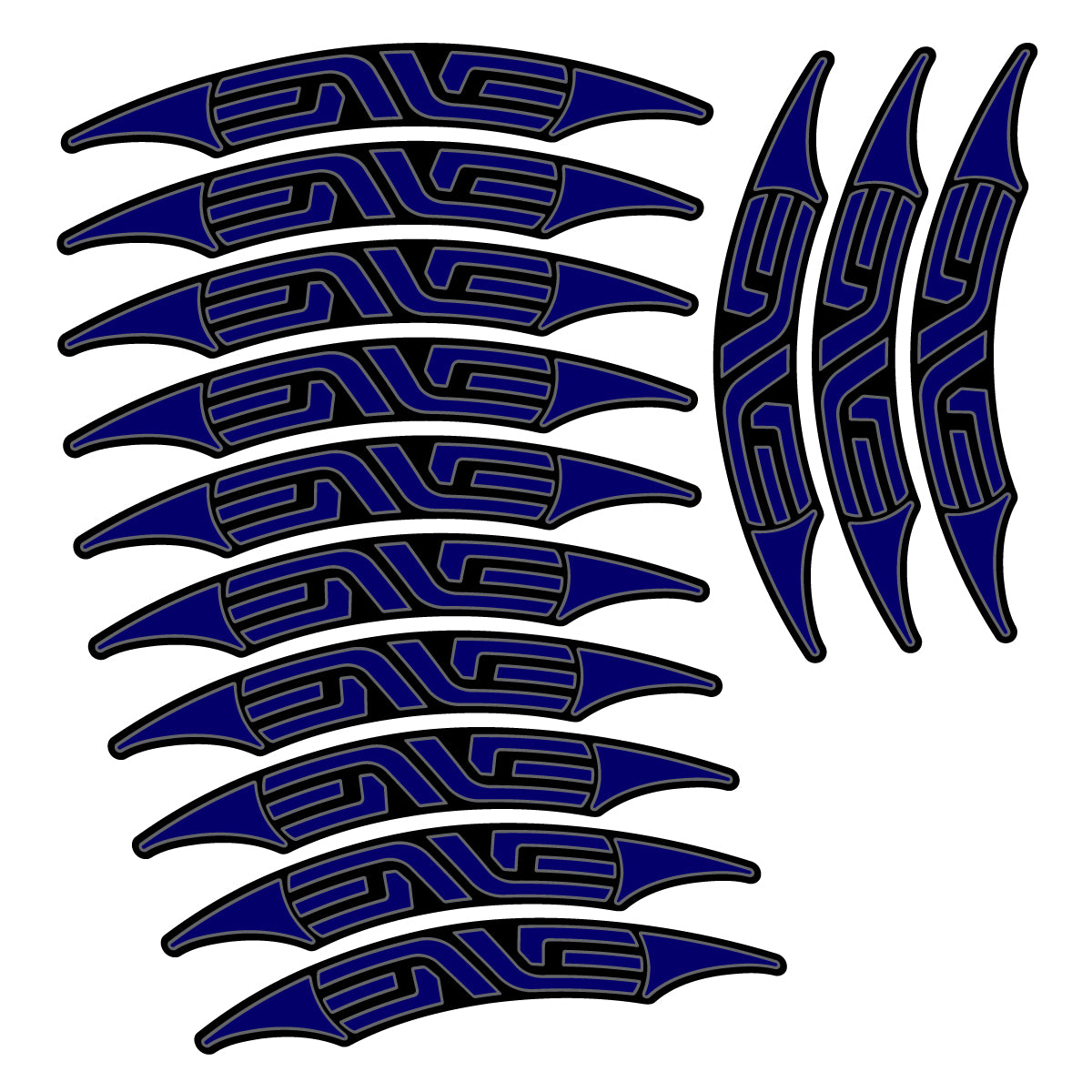 Stickers for Enve 45 Carbon Clincher 2011-2015, Road Wheel 45mm vinyl decals - Scandinavian Blue