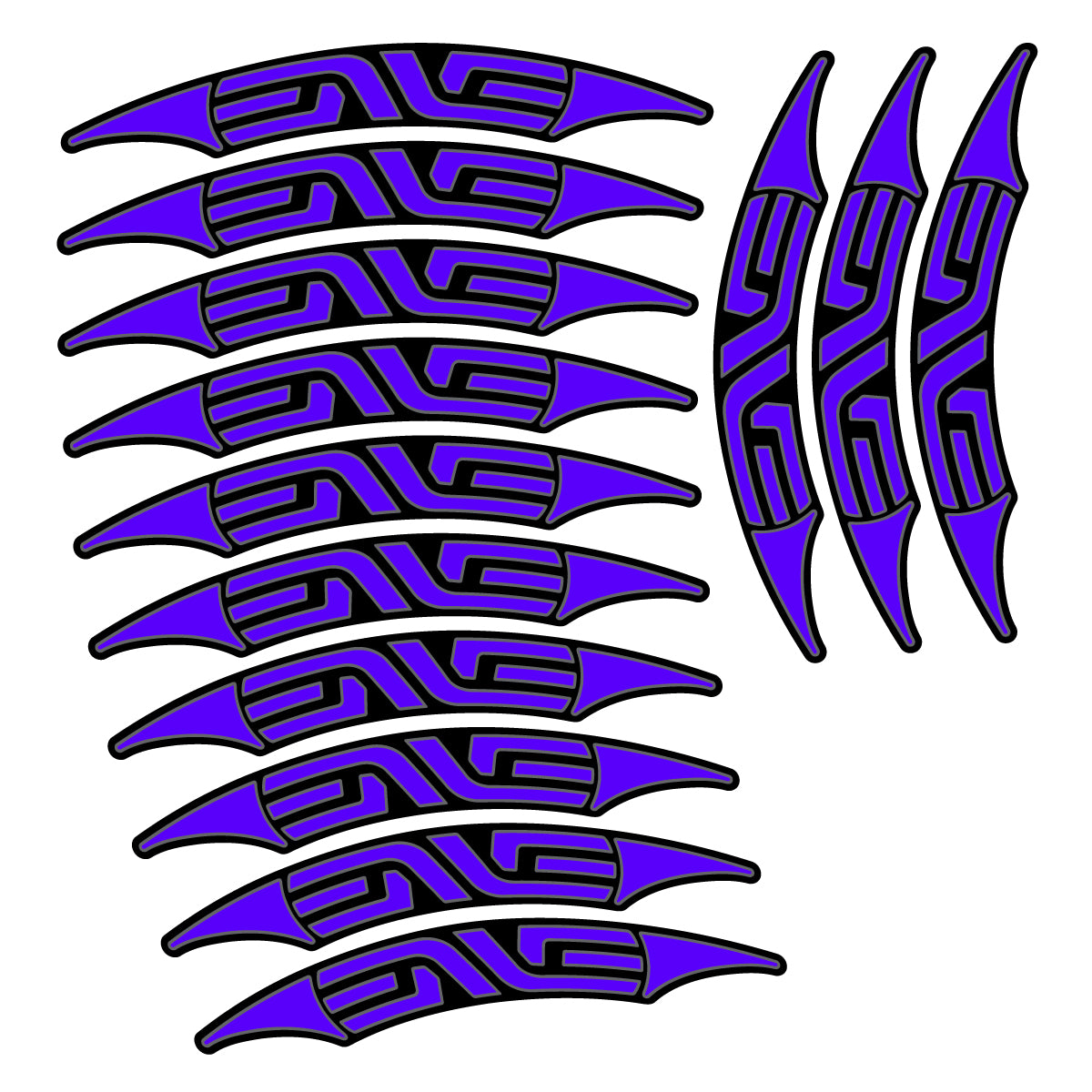 Stickers for Enve 45 Carbon Clincher 2011-2015, Road Wheel 45mm vinyl decals - Reflex Blue