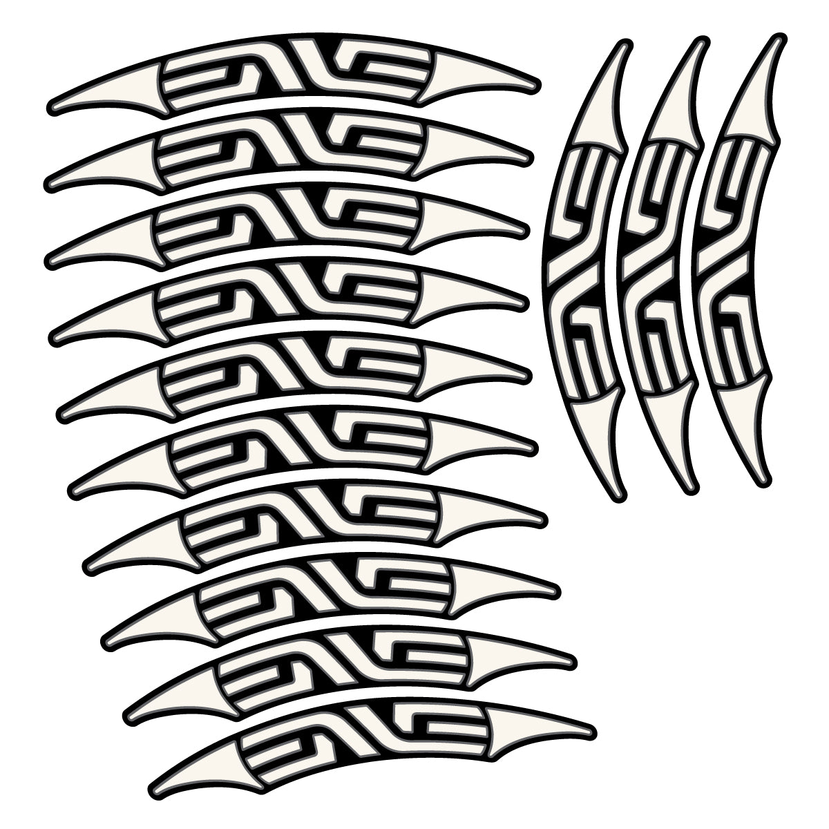 Stickers for Enve 45 Carbon Clincher 2011-2015, Road Wheel 45mm vinyl decals - Bone White