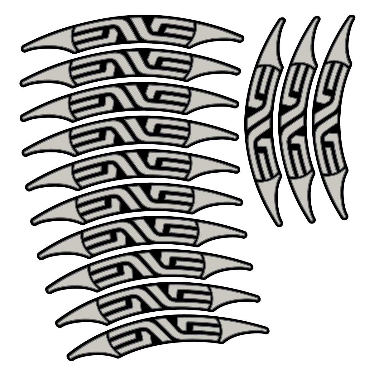 Stickers for Enve 45 Carbon Clincher 2011-2015, Road Wheel 45mm vinyl decals - Light Grey