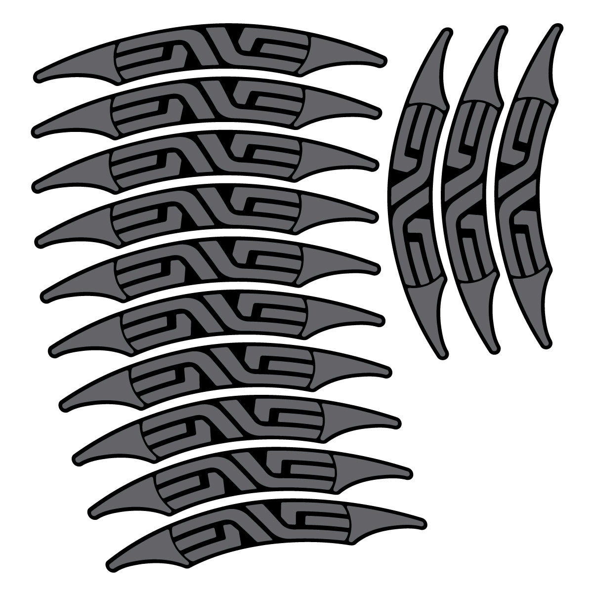 Stickers for Enve 45 Carbon Clincher 2011-2015, Road Wheel 45mm vinyl decals - Medium Grey