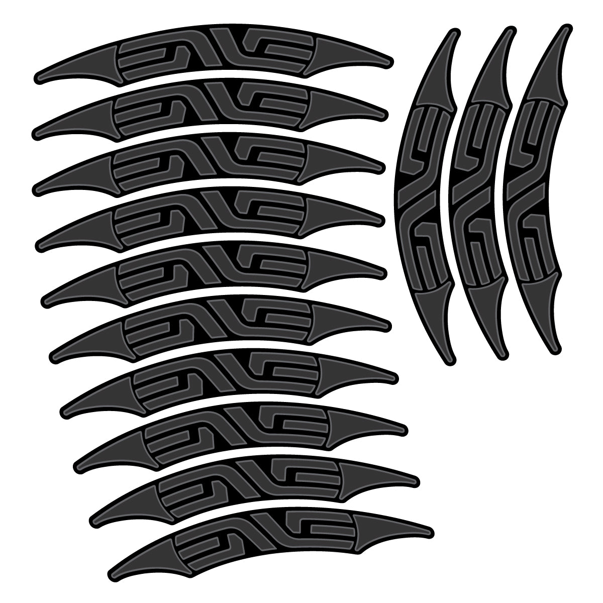 Stickers for Enve 45 Carbon Clincher 2011-2015, Road Wheel 45mm vinyl decals - Very Dark Grey