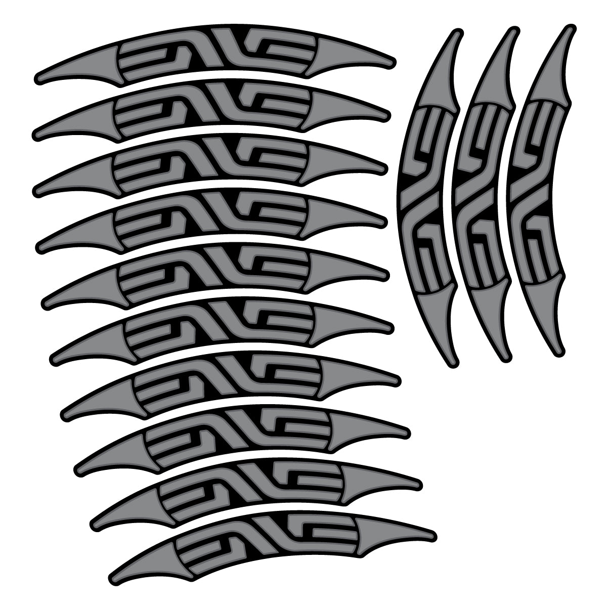 Stickers for Enve 45 Carbon Clincher 2011-2015, Road Wheel 45mm vinyl decals - Traffic Grey