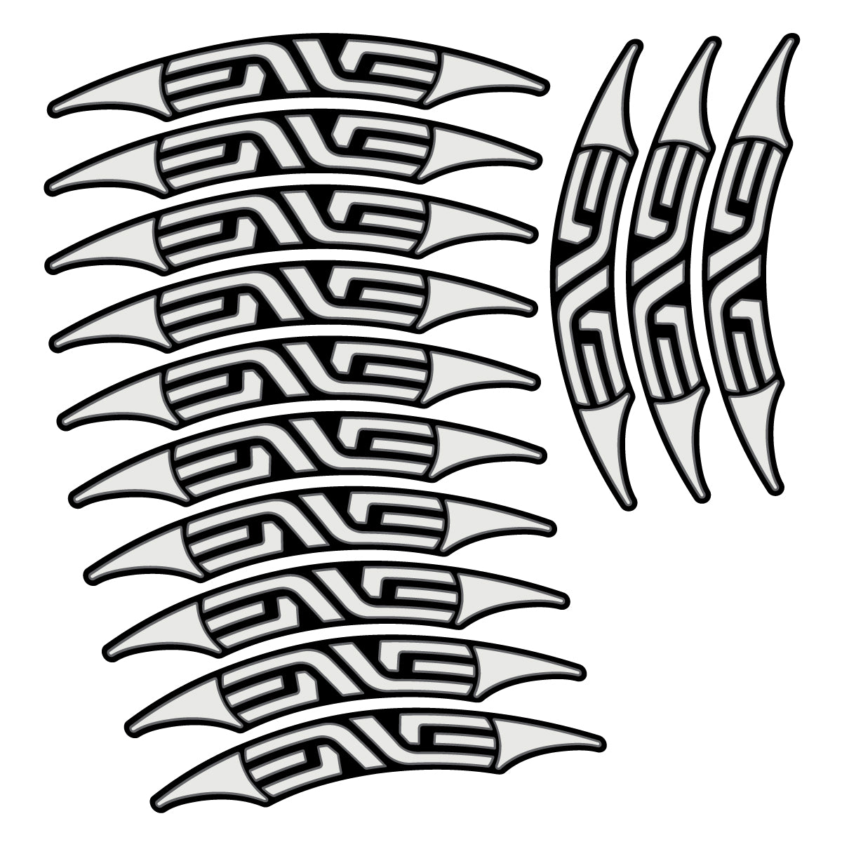 Stickers for Enve 45 Carbon Clincher 2011-2015, Road Wheel 45mm vinyl decals - Pearl Grey