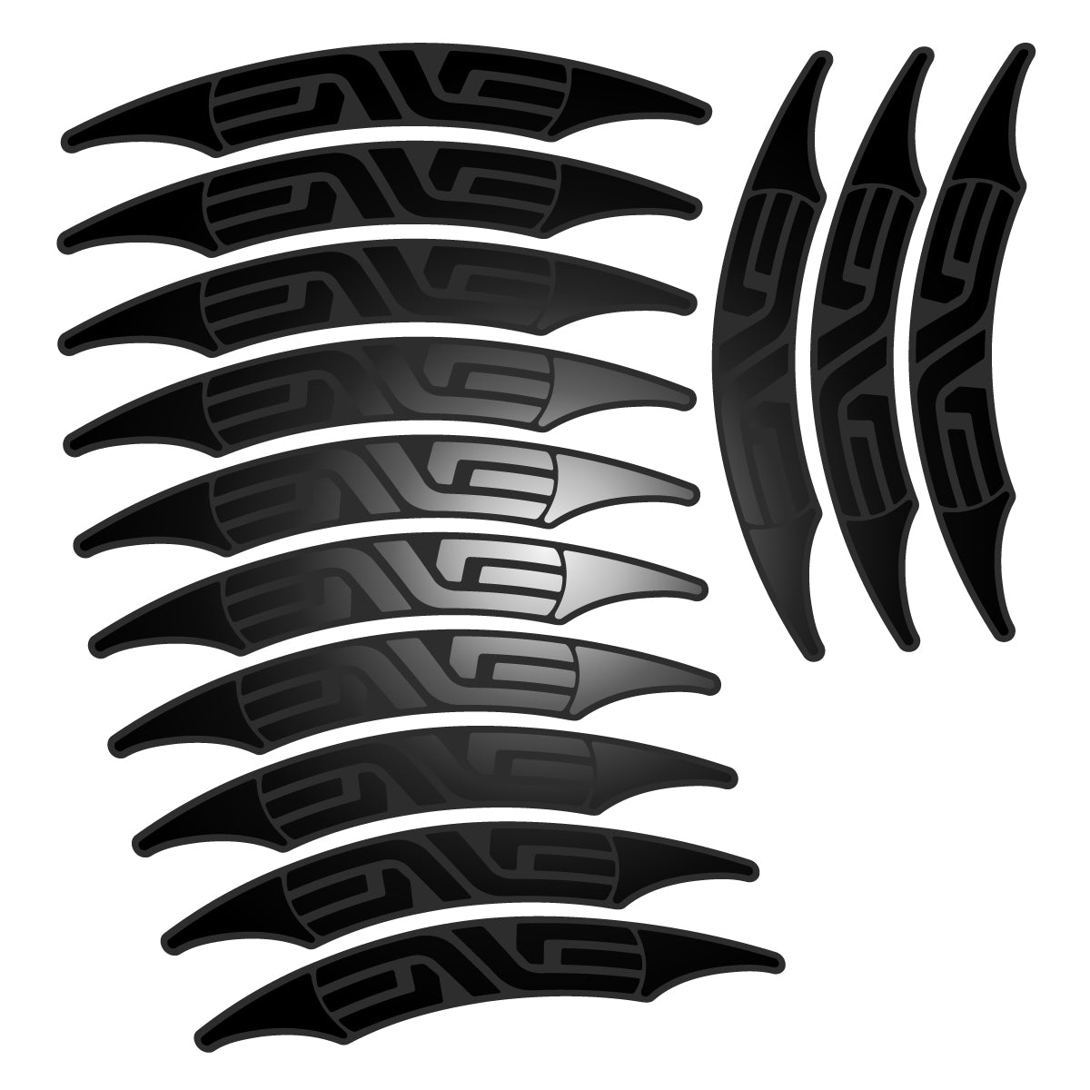 Stickers for Enve 45 Carbon Clincher 2011-2015, Road Wheel 45mm vinyl decals - Black