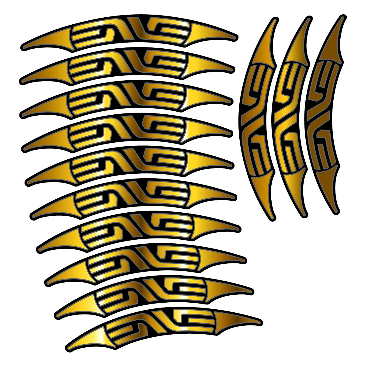 Stickers for Enve 45 Carbon Clincher 2011-2015, Road Wheel 45mm vinyl decals - Chrome Gold