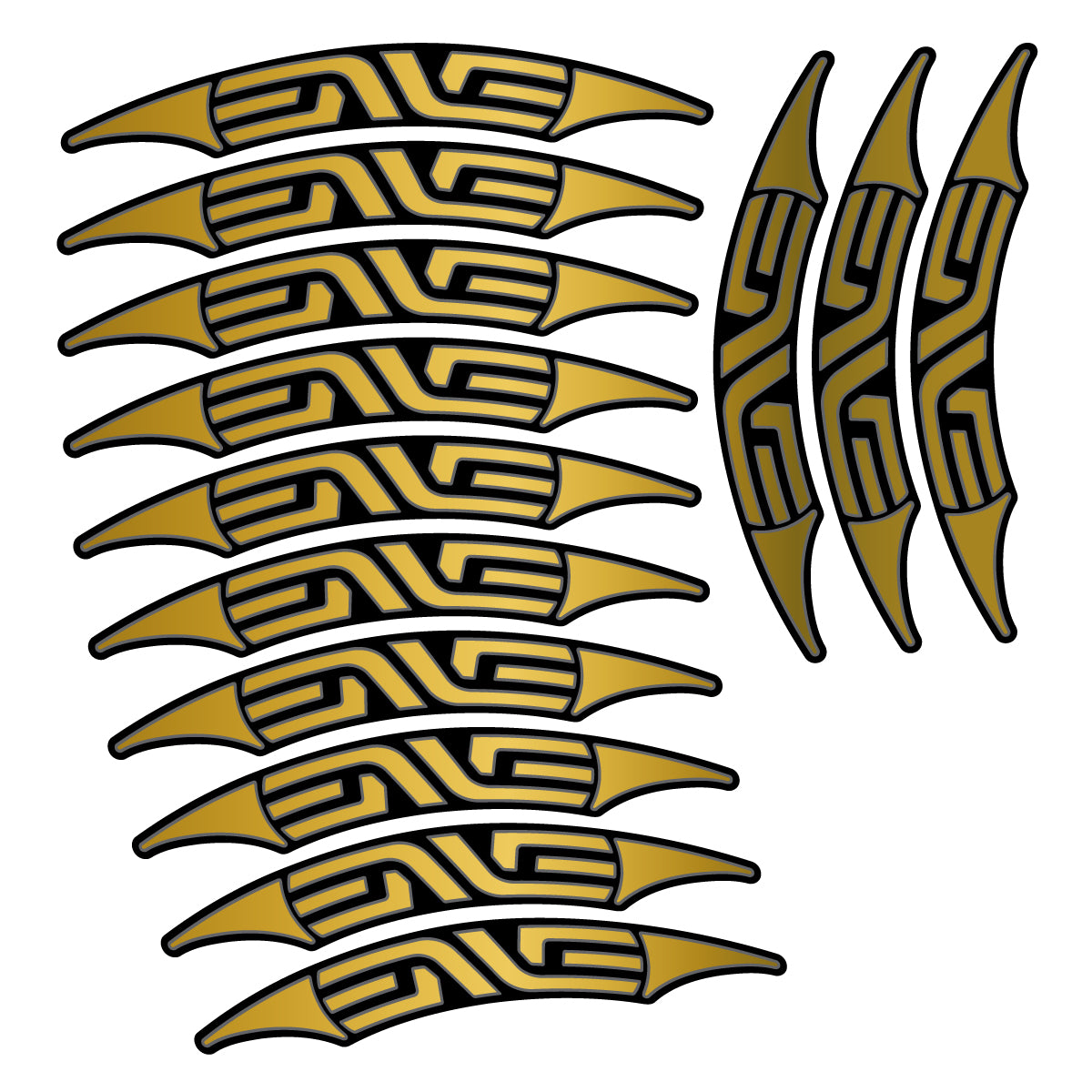 Stickers for Enve 45 Carbon Clincher 2011-2015, Road Wheel 45mm vinyl decals - Gold