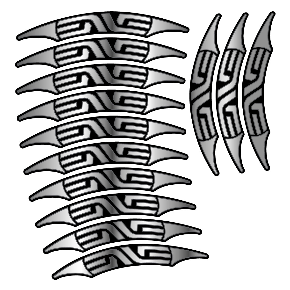 Stickers for Enve 45 Carbon Clincher 2011-2015, Road Wheel 45mm vinyl decals - Chrome Silver
