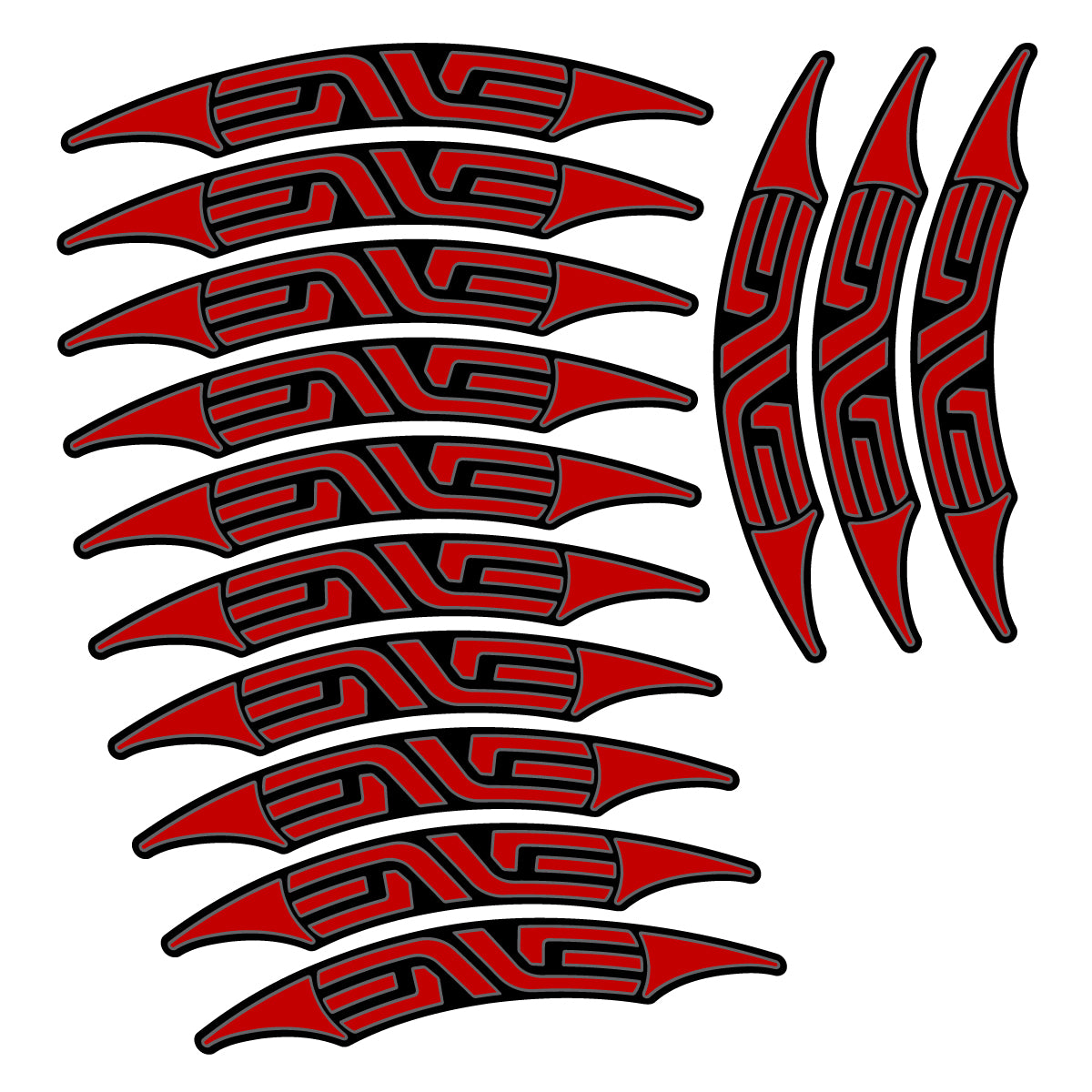 Stickers for Enve 45 Carbon Clincher 2011-2015, Road Wheel 45mm vinyl decals - Medium Red