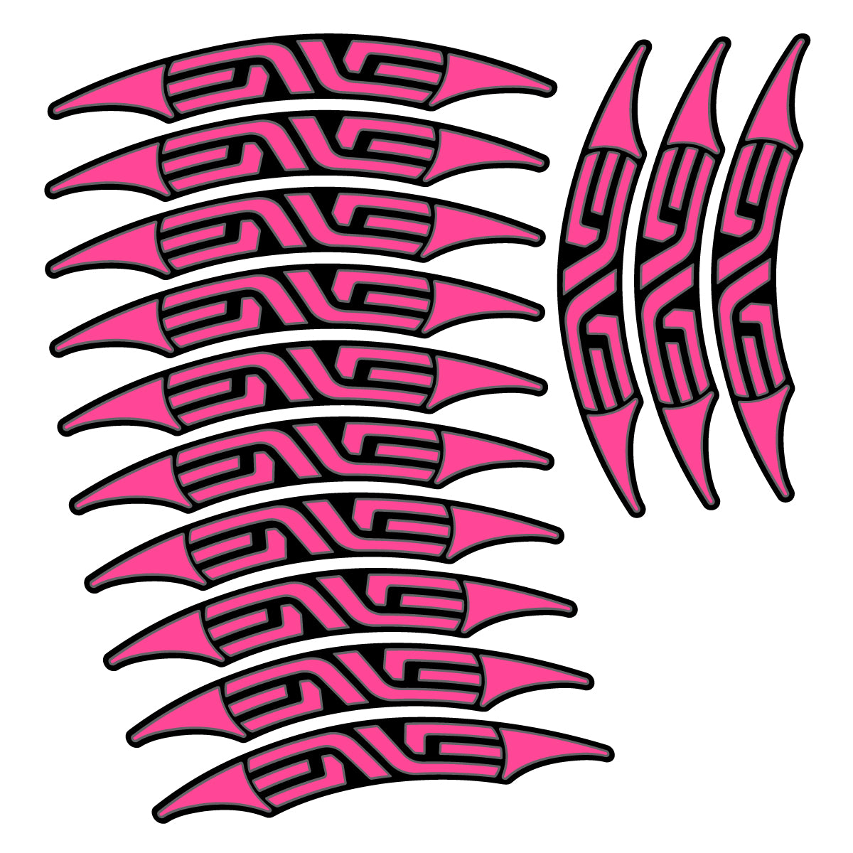 Stickers for Enve 45 Carbon Clincher 2011-2015, Road Wheel 45mm vinyl decals - Bubblegum Pink