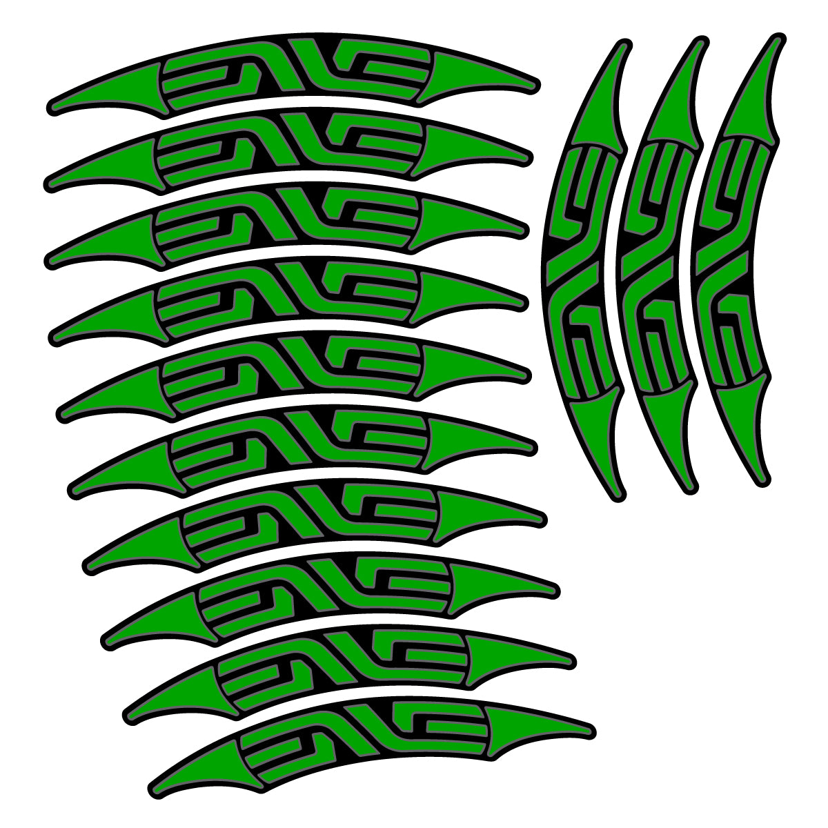 Stickers for Enve 45 Carbon Clincher 2011-2015, Road Wheel 45mm vinyl decals - Green