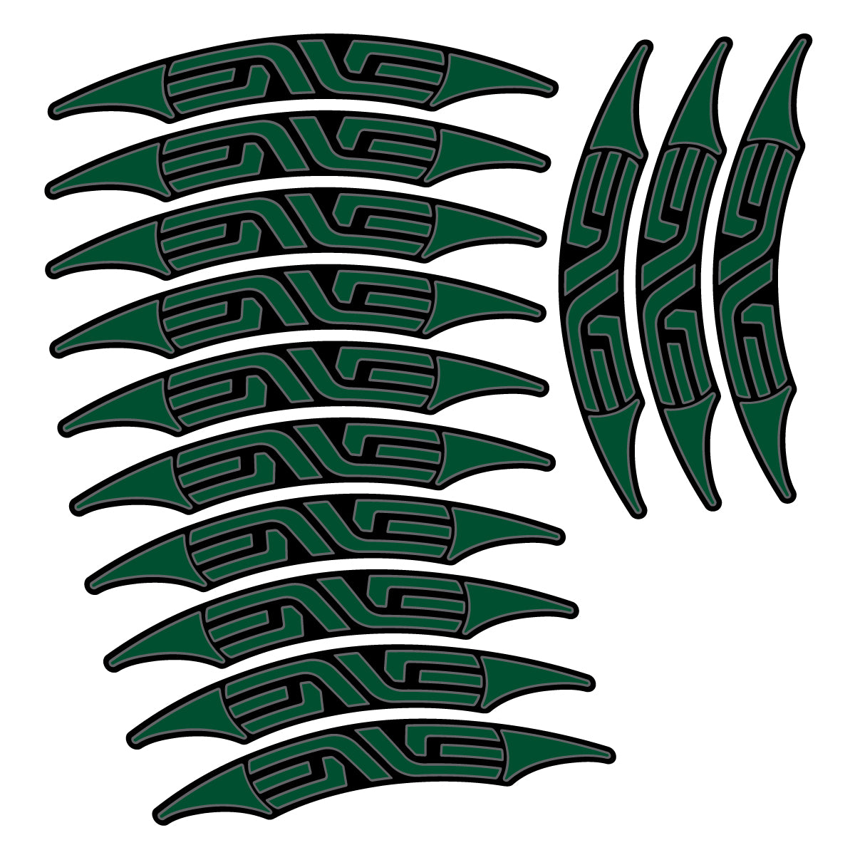 Stickers for Enve 45 Carbon Clincher 2011-2015, Road Wheel 45mm vinyl decals - Dark Green