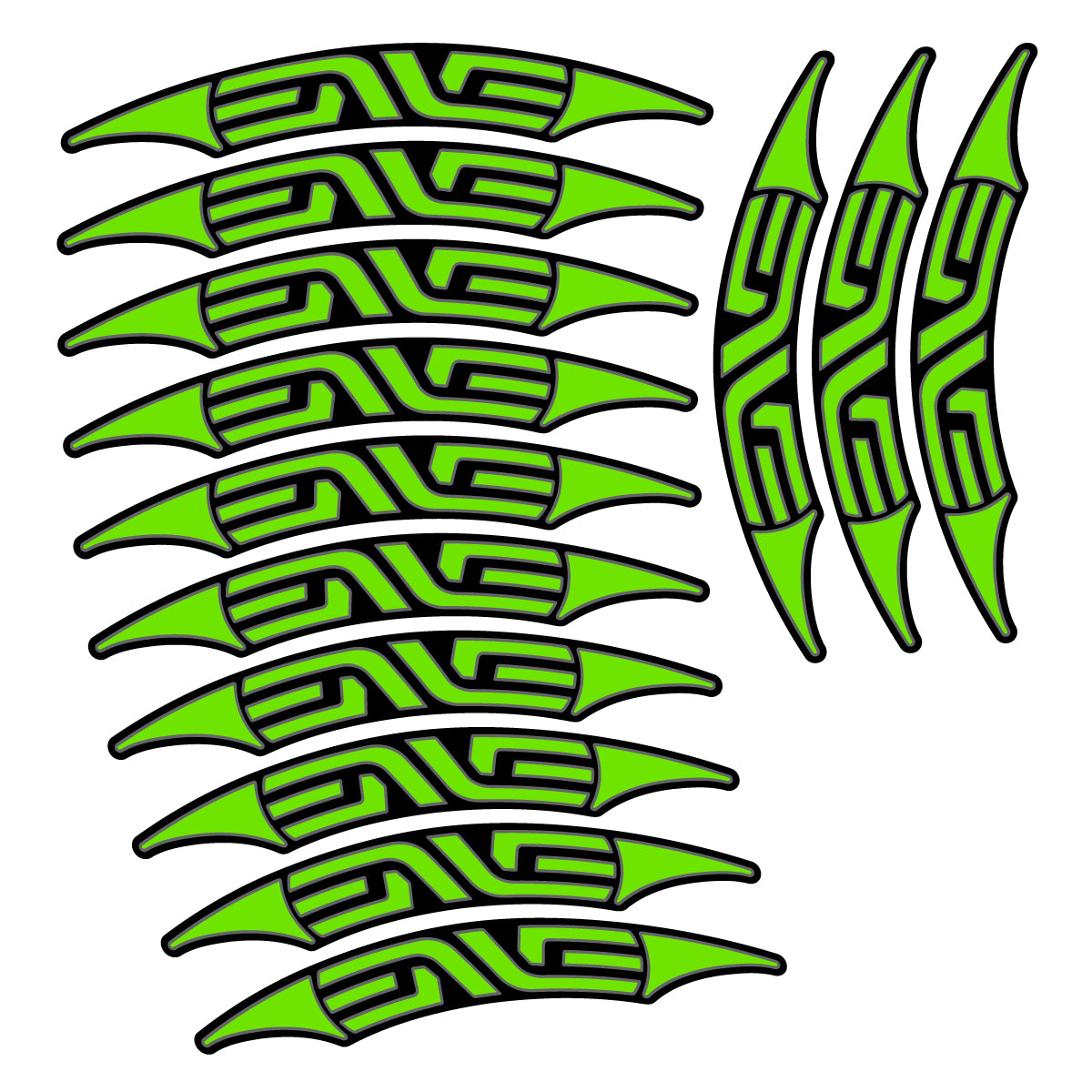 Stickers for Enve 45 Carbon Clincher 2011-2015, Road Wheel 45mm vinyl decals - Apple Green