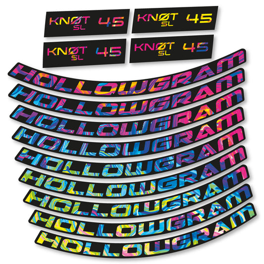 Psychedelic Rainbow decal for Hollowgram Knot SL 45 road wheel 45mm – bike sticker vinyl