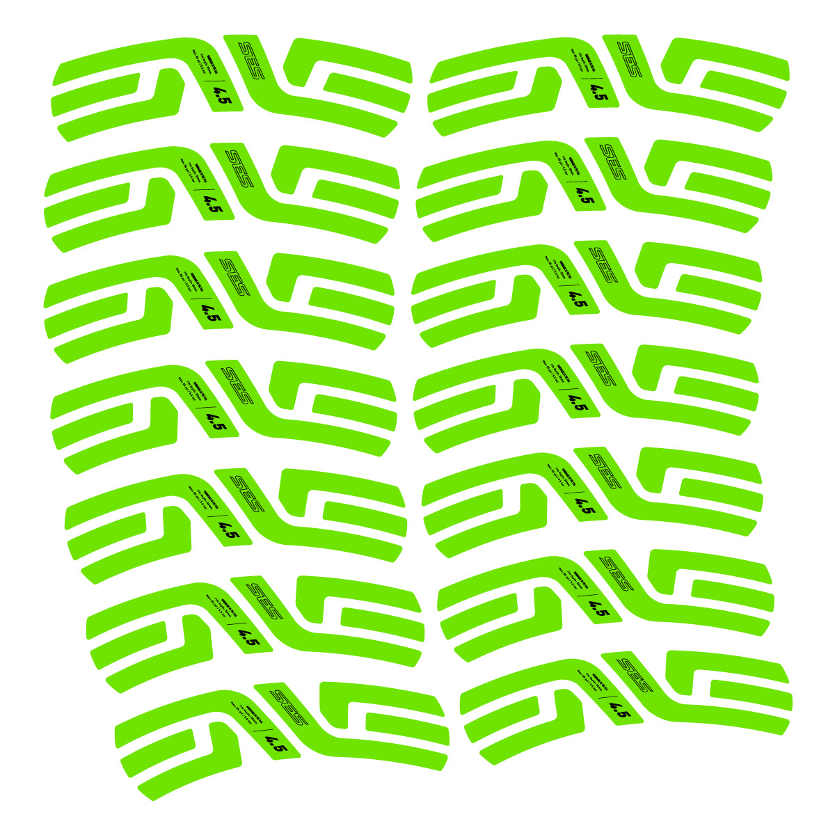 Compatible Stickers for Envx SES 4.5 2022-2026, 2 Road Rims 48mm vinyl decals - Apple Green